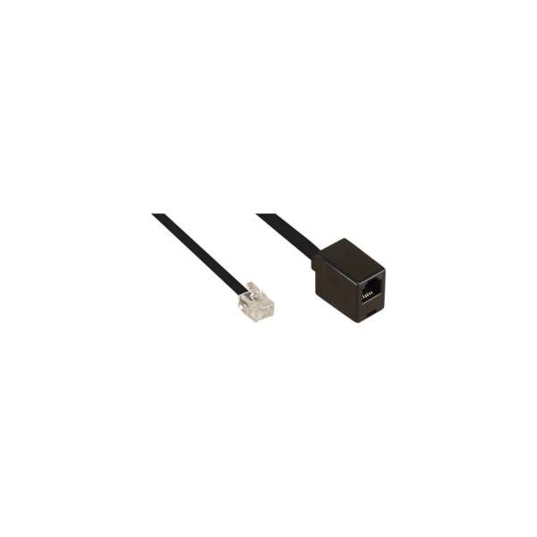 InLine® Modular Verlängerung, RJ12 Stecker / Buchse, schwarz, 2 m