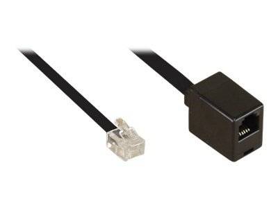 InLine® Modular Verlängerung, RJ12 Stecker / Buchse, schwarz, 2 m-3
