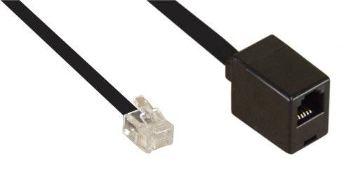InLine® Modular Verlängerung, RJ12 Stecker / Buchse, schwarz, 2 m-4