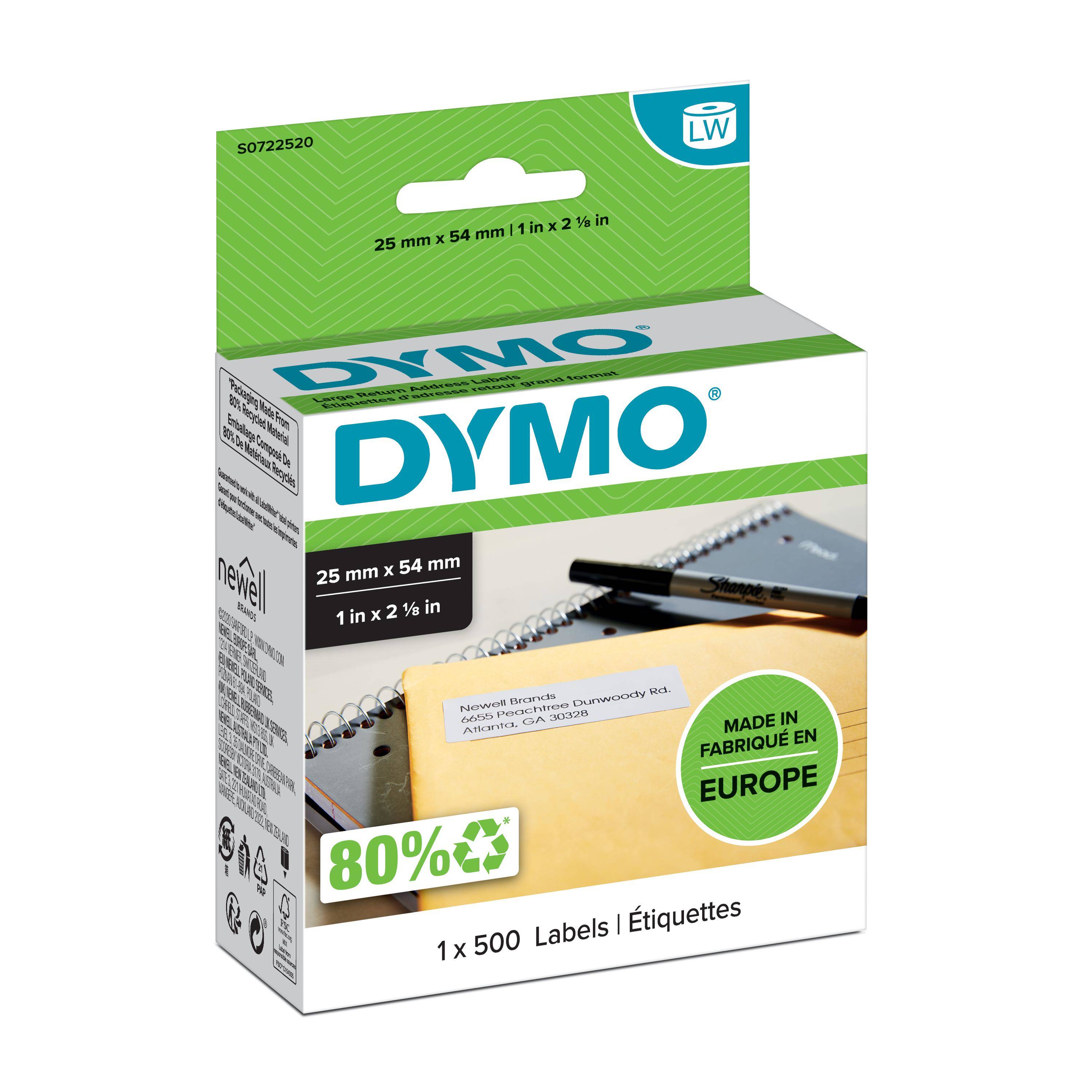 DYMO LabelWriter Address - Weiß - 54 x 25 mm 500 Etikett(en) (1 Rolle(n)-2