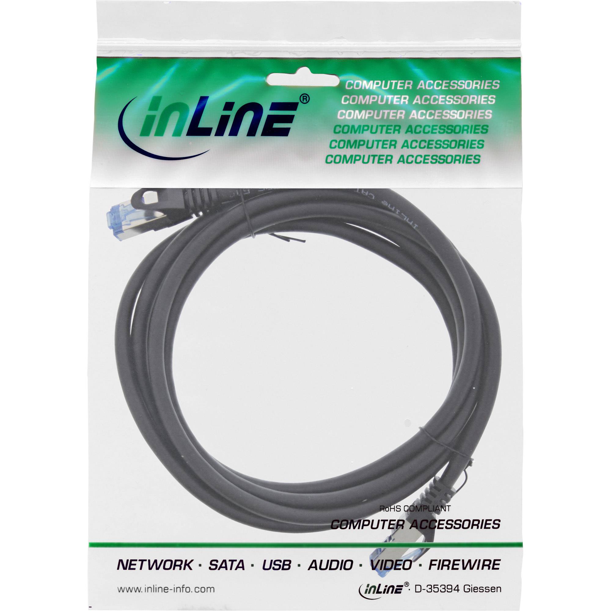 InLine® Patchkabel, Cat.6A, S/FTP, PE outdoor, schwarz, 5m-1