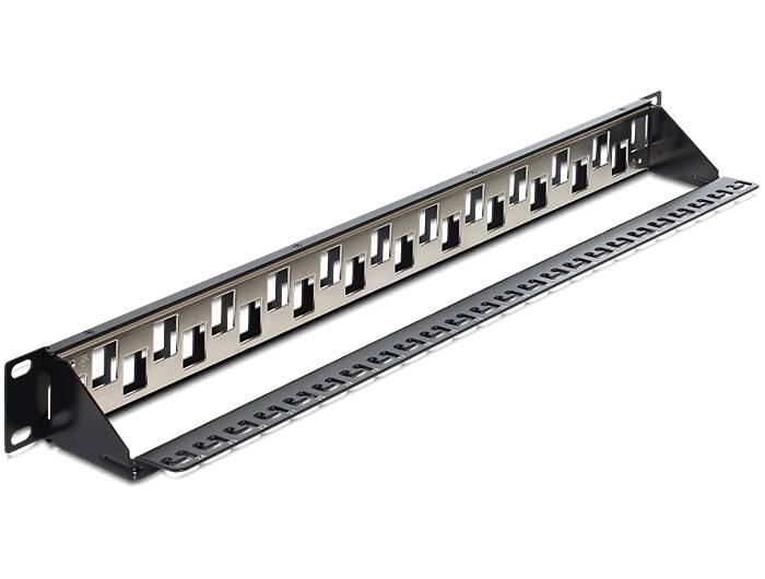 Delock 19? Keystone Patchpanel 24 Port abgestuft schwarz-2