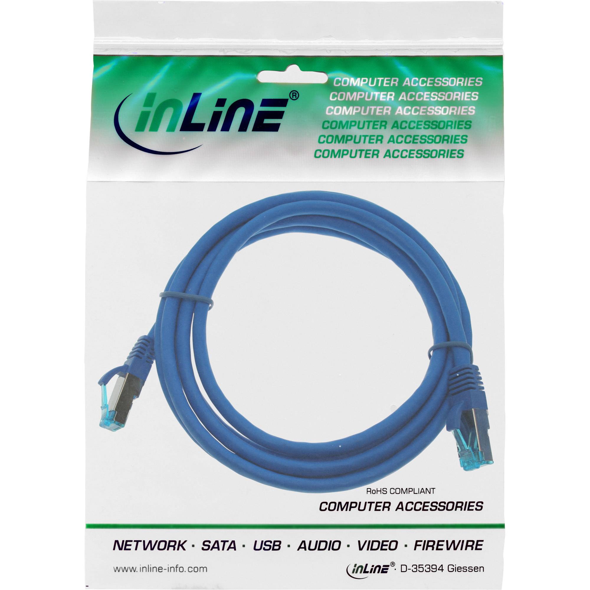 InLine® Patchkabel, S/FTP (PiMf), Cat.6A, halogenfrei, blau, 5m-2