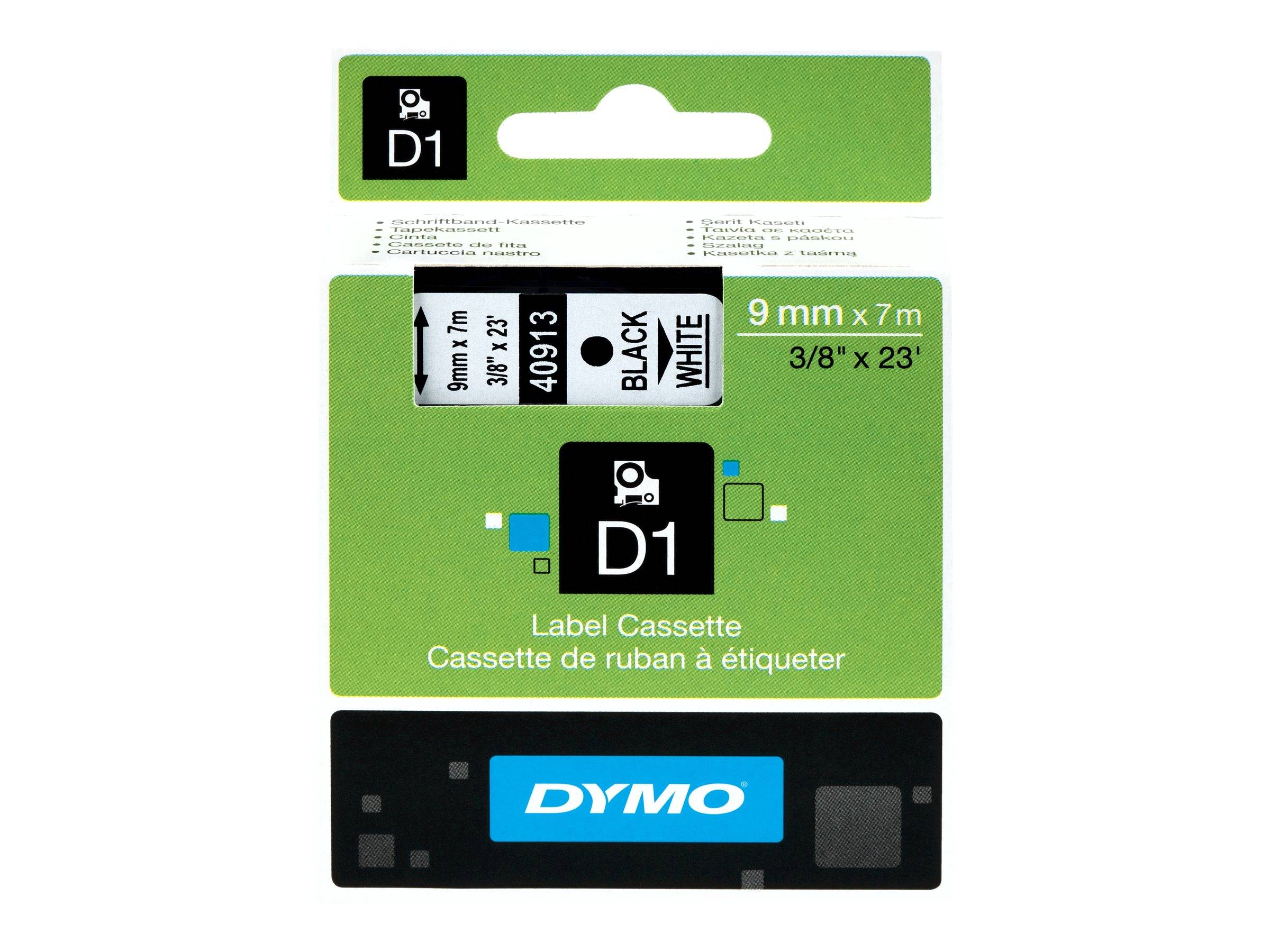 DYMO D1 - Selbstklebend - Schwarz auf Weiß - Rolle (0,9 cm x 7 m)-1