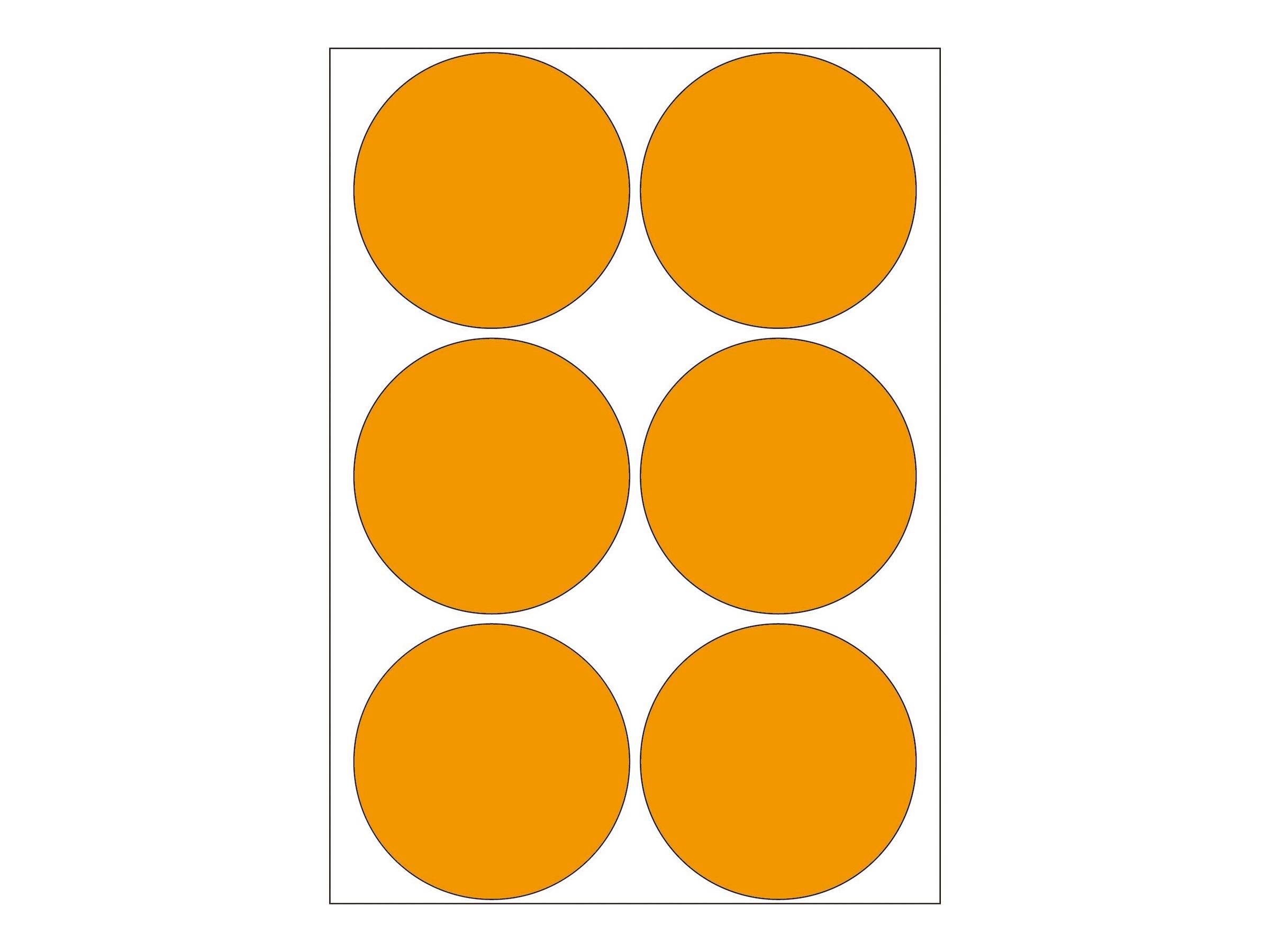 HERMA - Papier - permanenter Klebstoff - Luminous Orange - 50 mm rund 144 Rolle(n) (24 Bogen x 6)-1