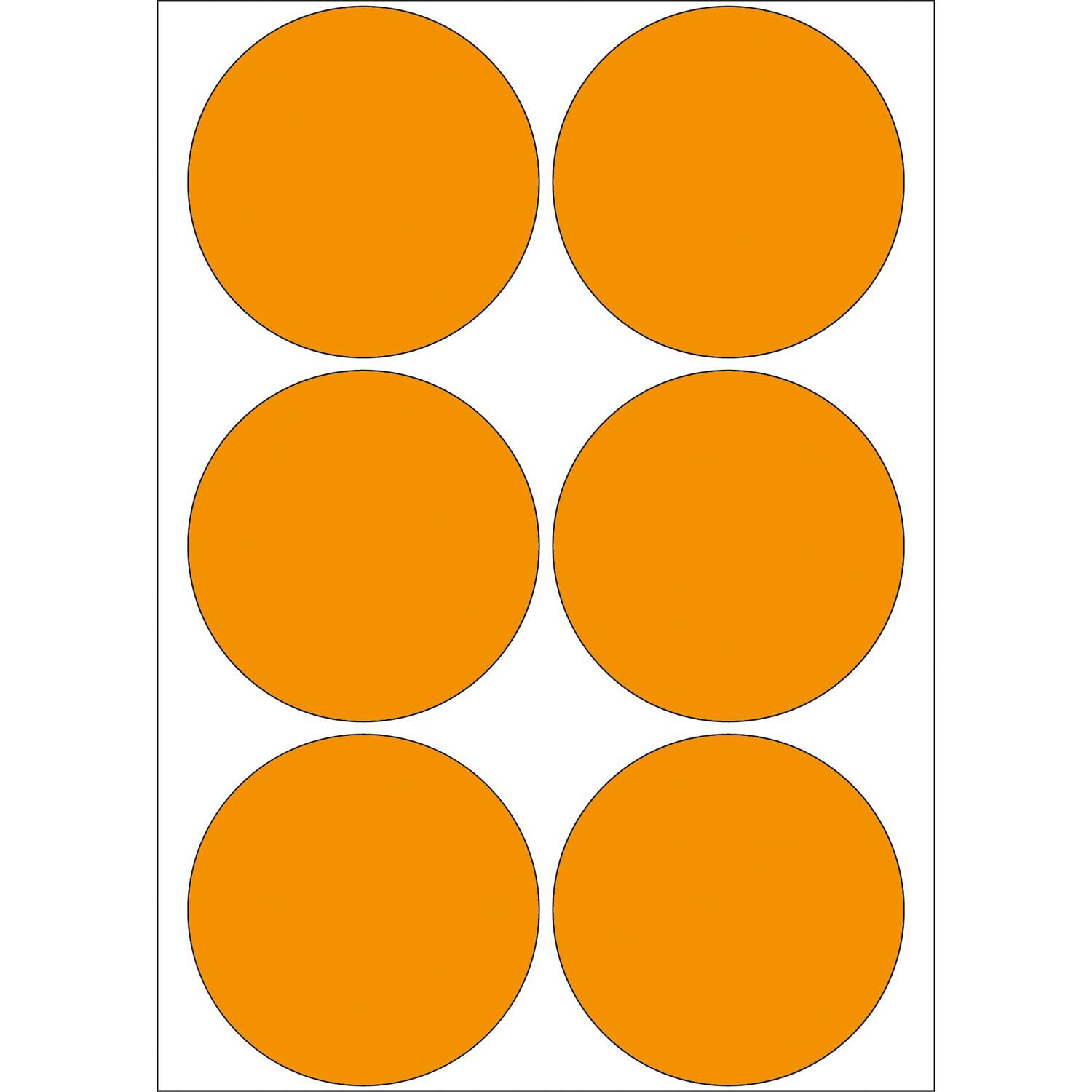 HERMA - Papier - permanenter Klebstoff - Luminous Orange - 50 mm rund 144 Rolle(n) (24 Bogen x 6)-3