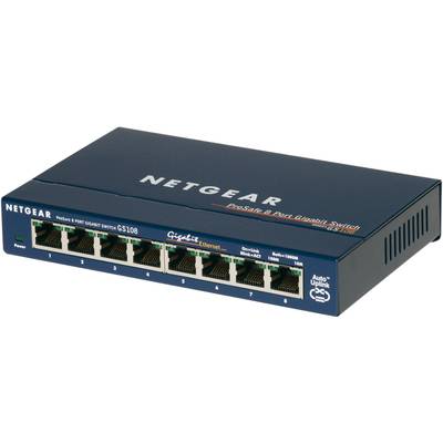 NETGEAR GS108 - Switch - 8 x 10/100/1000 - Desktop