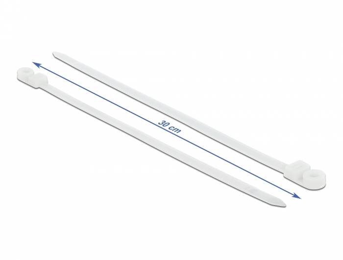 Delock Cable Tie with Fastening Eyelet - Kabelbinder - 30 cm - weiß (Packung mit-4