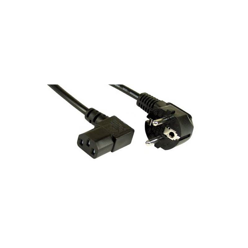 InLine® Netzkabel, Schutzkontakt gew. auf Kaltgerätest. C13 rechts abgew., 1m-3