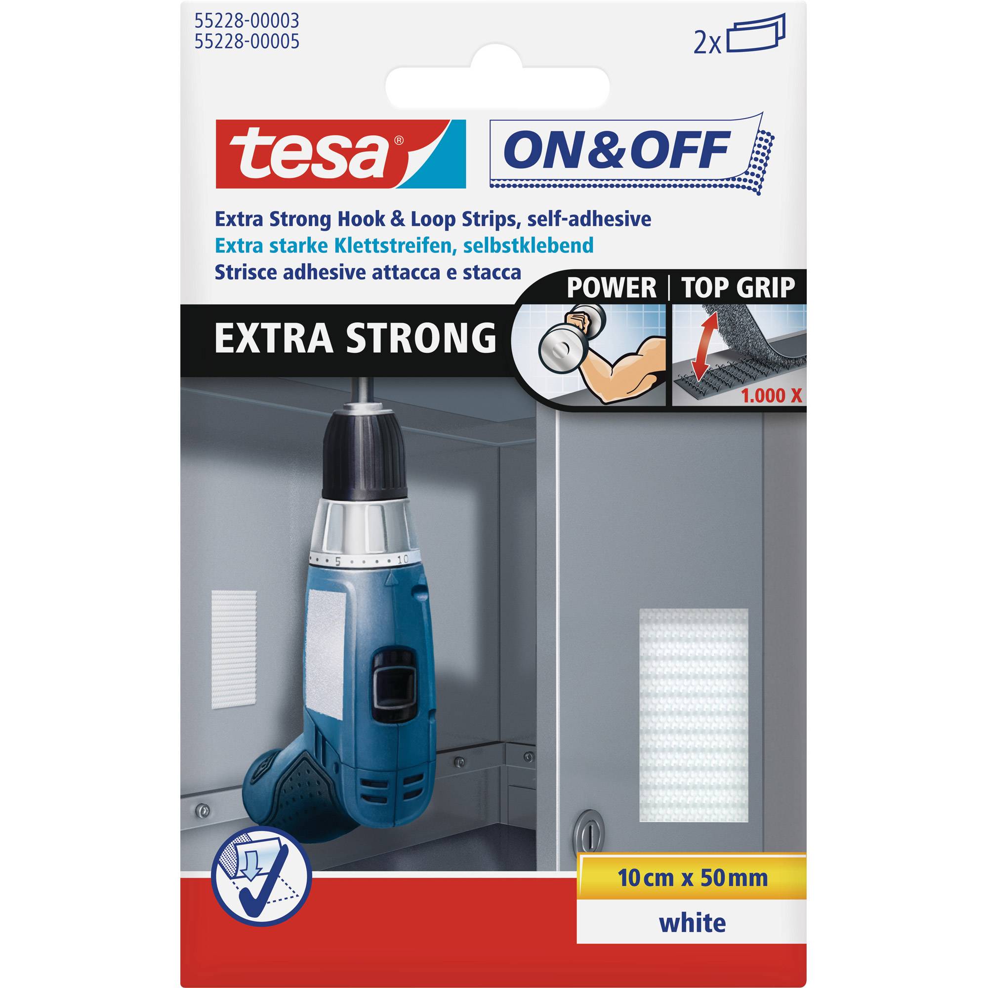 Tesa On & Off - Montagekleber - 5 x 10 cm - weiß (Packung mit 2)-0