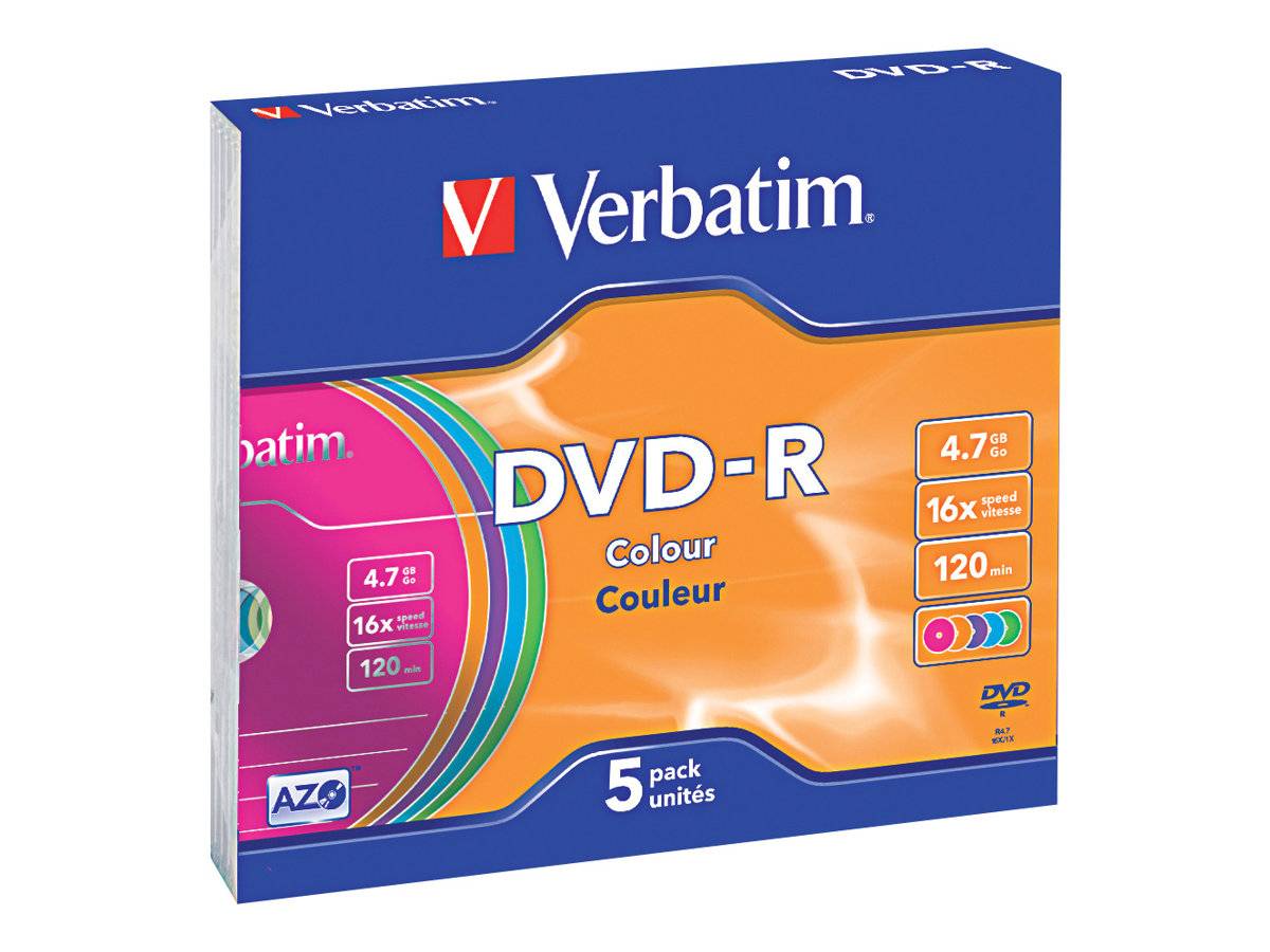 Verbatim Colours - 5 x DVD-R - 4.7 GB 16x - 16x - 5pcs-3