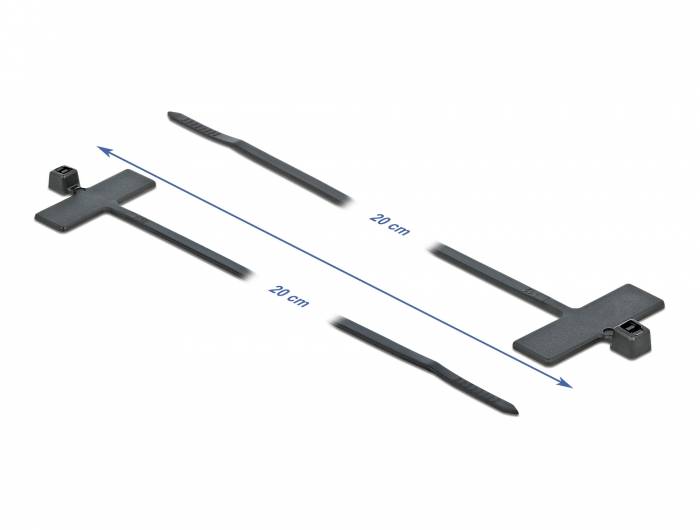 Delock Cable Tie with Label Tap - Kabelbinder - 10 cm - Schwarz (Packung mit 10)-4