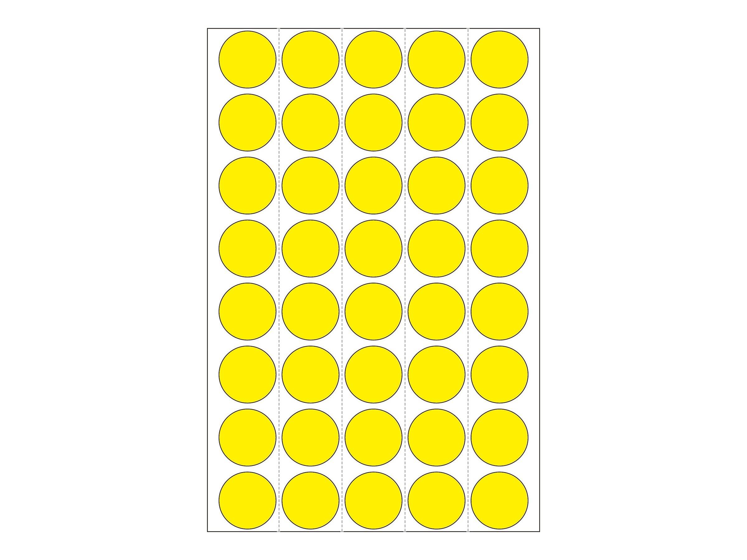 HERMA - Papier - matt - permanenter Klebstoff - Gelb - 19 mm rund 1280 Etikett(en) (32 Bogen x 40)-1