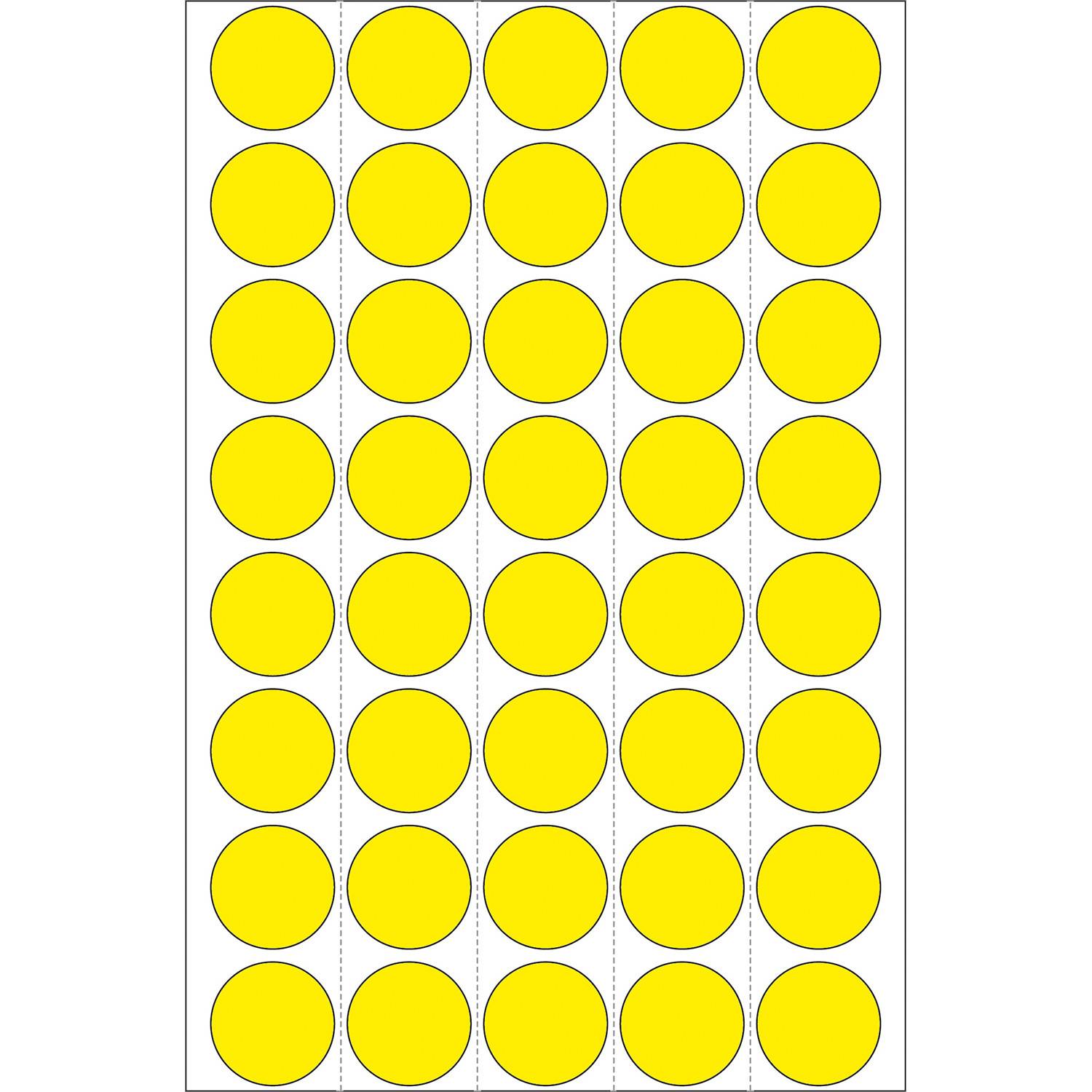 HERMA - Papier - matt - permanenter Klebstoff - Gelb - 19 mm rund 1280 Etikett(en) (32 Bogen x 40)-3