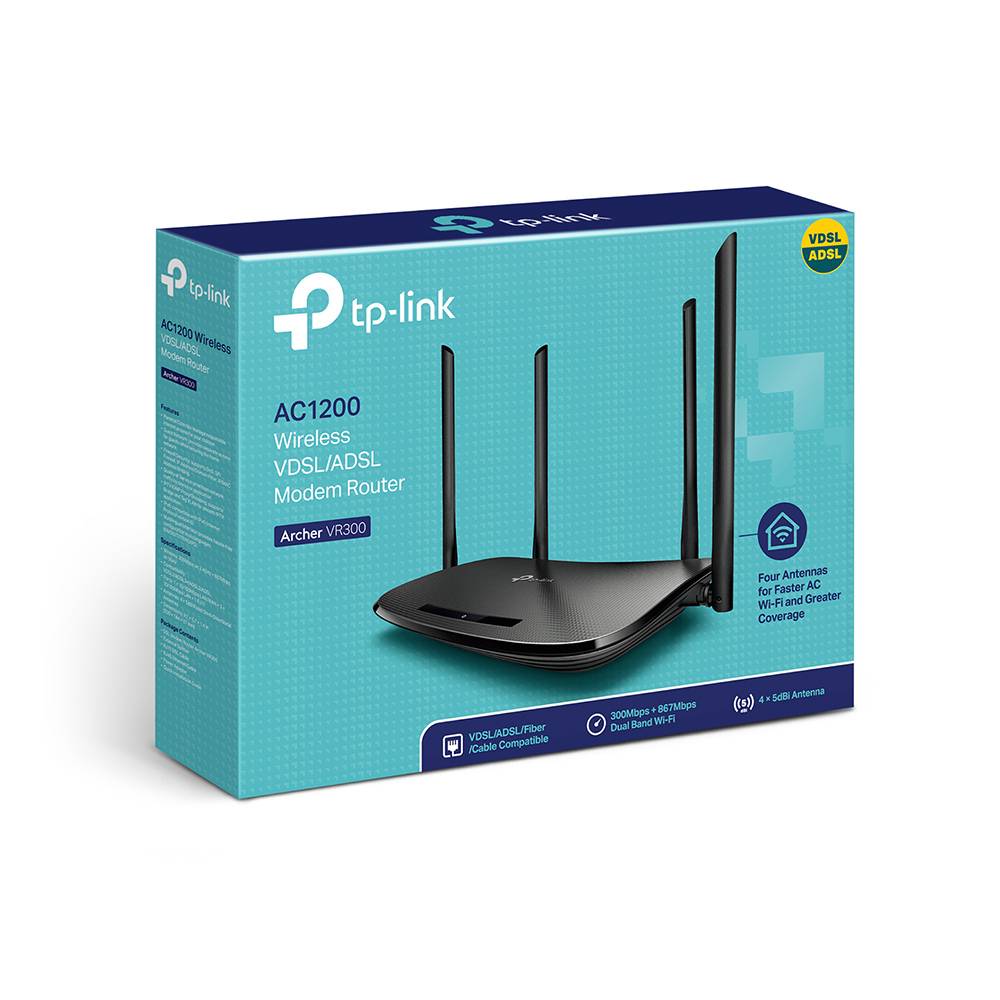 TP-LINK Archer VR300 - Wireless Router - DSL-Modem - 4-Port-Switch - GigE - 802.-2