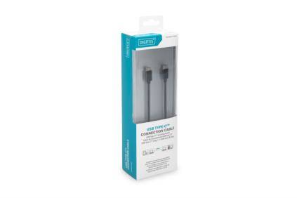 Digitus USB-Kabel USB 3.2 Gen1 USB-C® Stecker, USB-Micro-B Stecker 1.80 m Schwarz Rund, beidseitig verwendbarer Stecker,-3