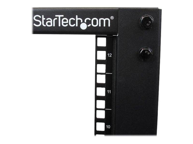 StarTech.com 12HE 4 Pfosten Open Frame Server Rack tiefenverstellbar mit Rollen / Nivellierfüße und Kabelverwaltung - De-4