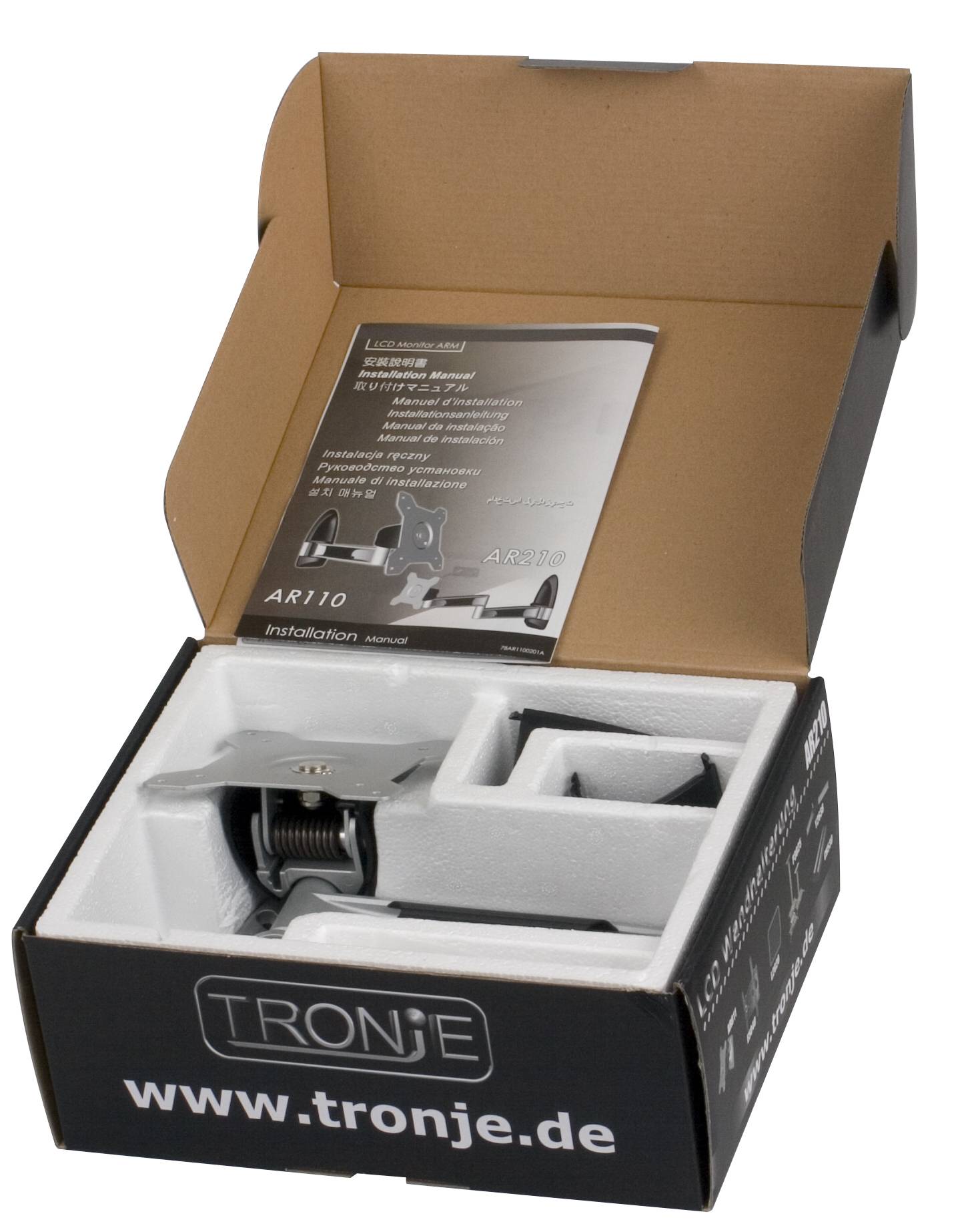 Tronje AR210 - Befestigungskit (Wandmontage, Schwenk-/Neigschiene) - für LCD-Display - Aluminium, Stahl - Bildschirmgröß-3