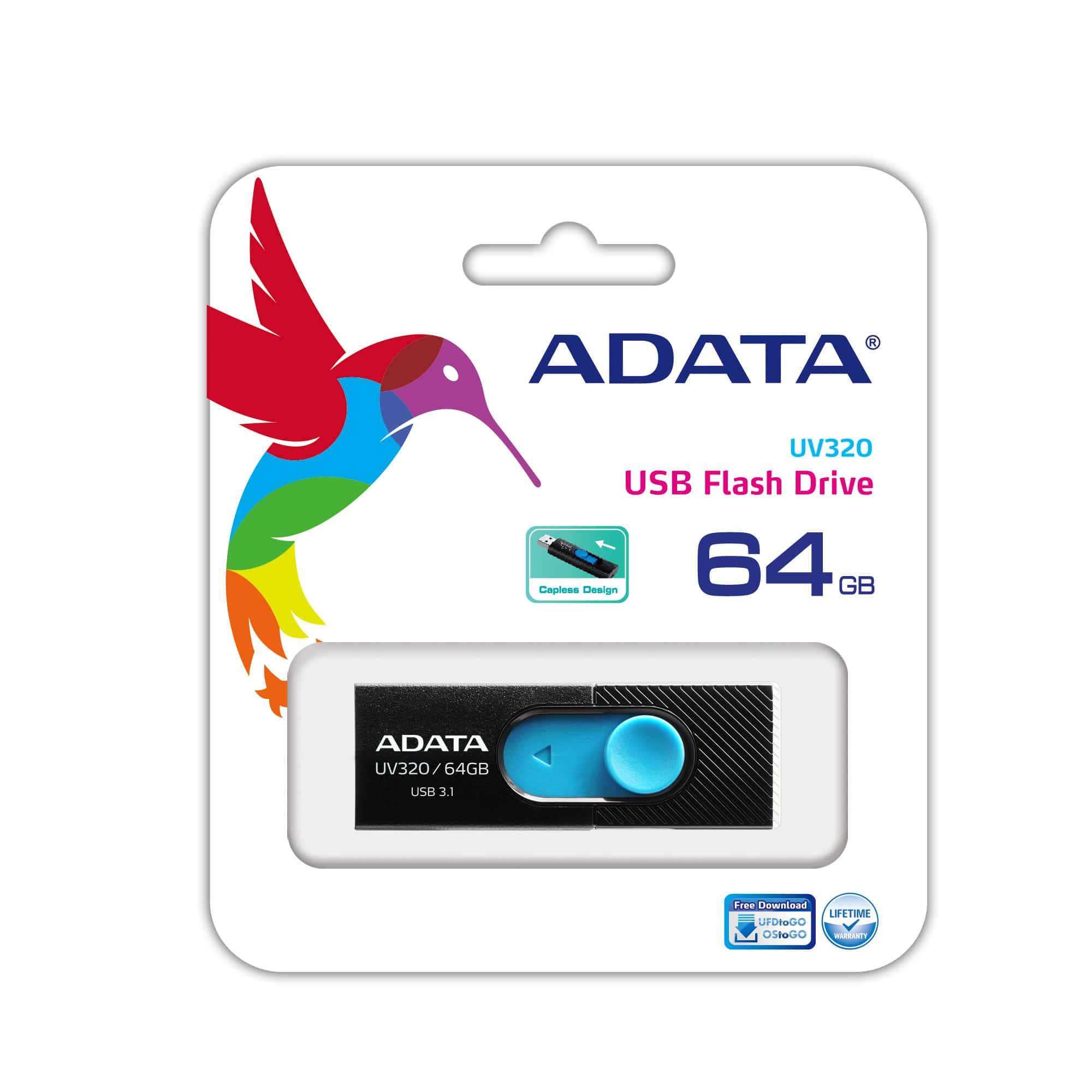 ADATA UV320 - USB-Flash-Laufwerk - 64 GB - USB 3.1-2