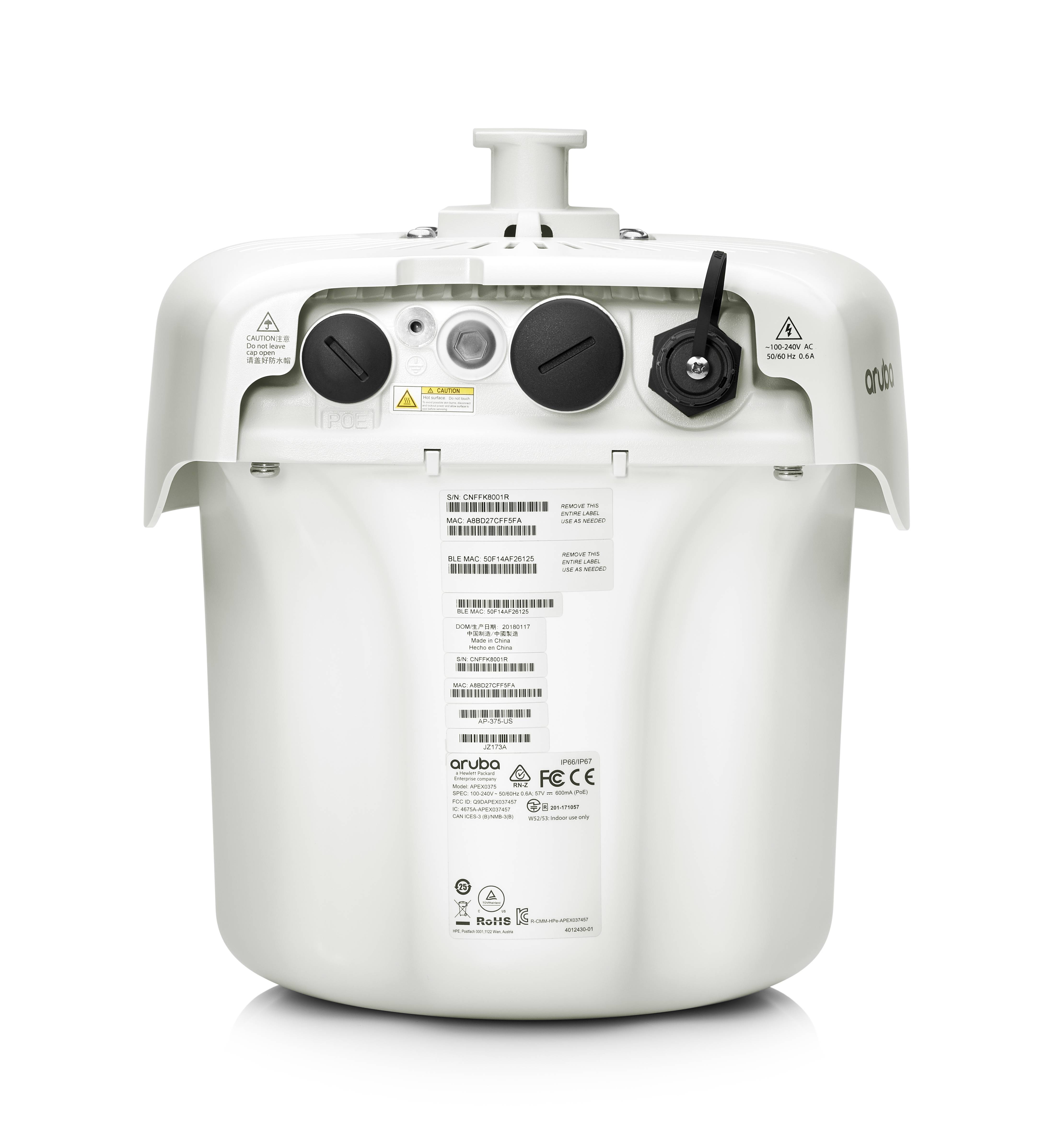 HP Enterprise Aruba AP-377 RW Drahtlose Funkbasisstation Wi-Fi Dualband Weiß-3