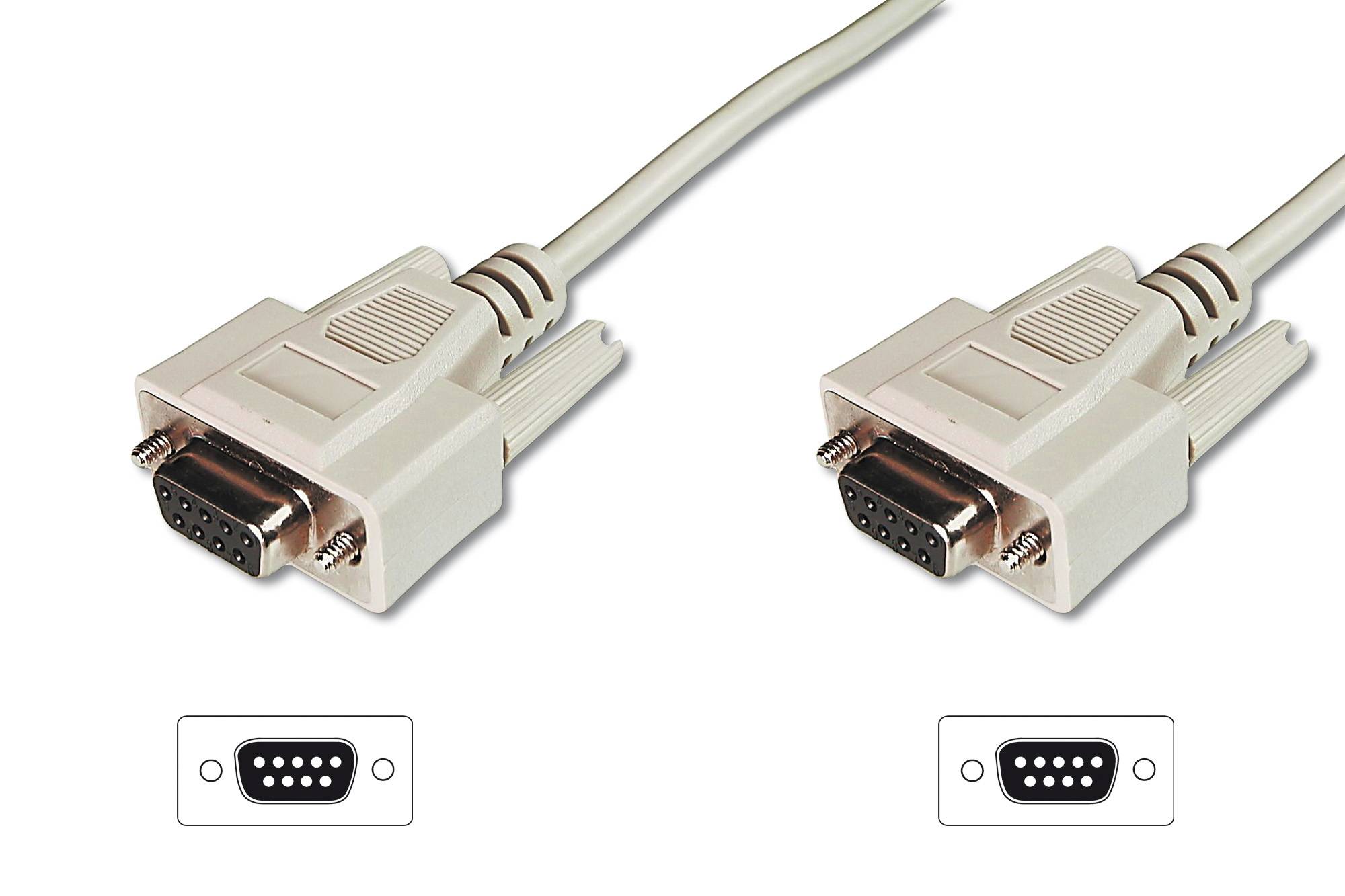 DIGITUS - Datatransfer Anschlusskabel, D-Sub9/Bu - D-Sub9/Bu-3