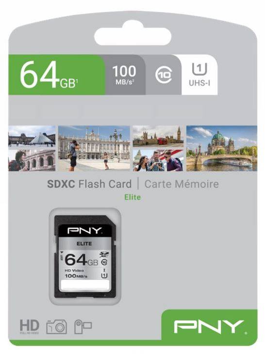 PNY Elite - Flash-Speicherkarte - 64 GB - UHS-I U1 / Class10-3