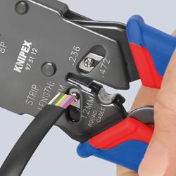 KNIPEX 97 51 12 SB Crimpzange für Westernstecker mit Mehrkomponenten-Hüllen brüniert 200 mm (SB-Karte/Blister)-2