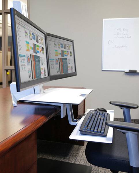 Ergotron WorkFit-S Dual Workstation with Worksurface Standing Desk - Befestigung-2