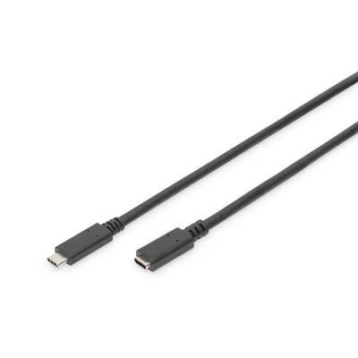 Digitus USB-Kabel USB 3.2 Gen1 (USB 3.0 / USB 3.1 Gen1) USB-C™ Stecker, USB-C™ Buchse 70.00 cm Schwarz beidseitig verwen