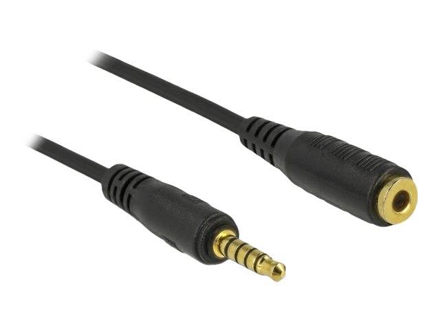 Delock Klinkenkabel 3.5 mm 5 Pin Stecker zu 3 m schwarz Schwarz-2