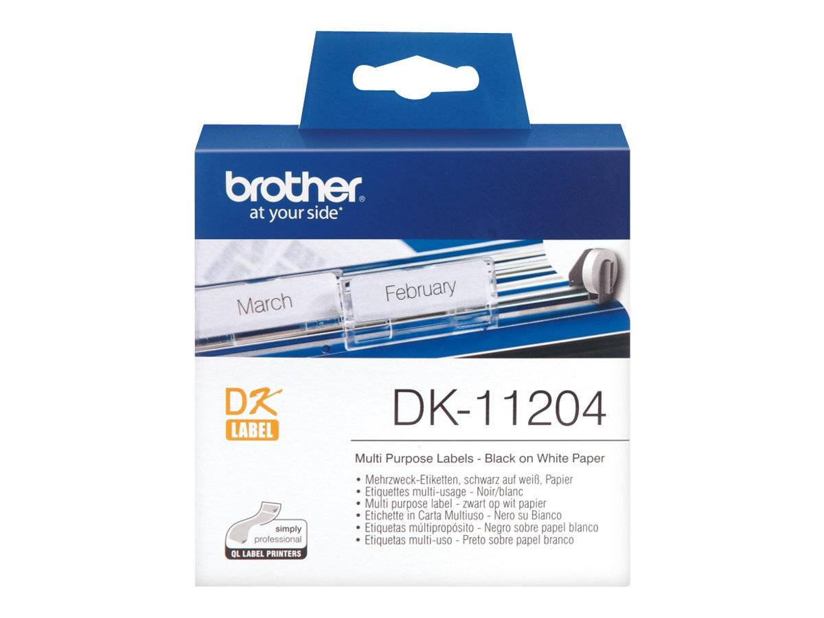 Brother DK-11204 - Schwarz auf Weiß - 17 x 54 mm 400 Etikett(en) (1 Rolle(n)-1