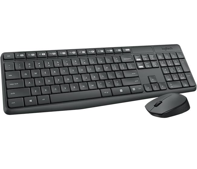 Logitech MK235, Volle Größe (100%), Kabellos, RF Wireless, Grau, Maus enthalten-2