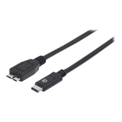 Manhattan USB-C to Micro-USB Cable, 1m, Male to Male, Black, 10 Gbps (USB 3.2 Gen2 aka USB 3.1)