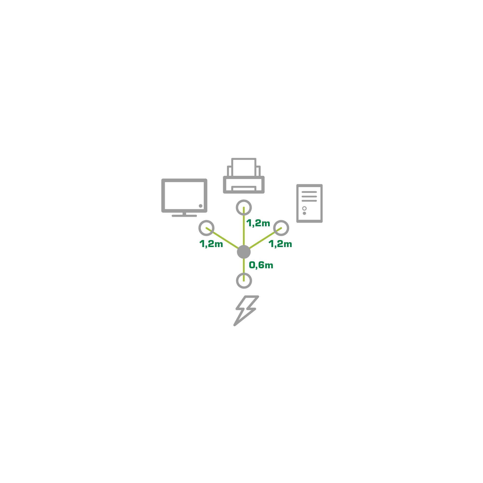 InLine® Netz-Y-Kabel, 1x Schutzkontaktstecker zu 3x Kaltgerätestecker, 1,8m-2
