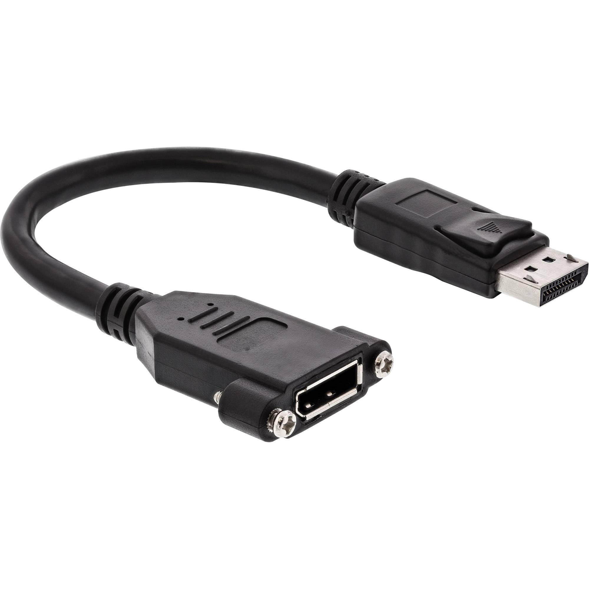InLine® DisplayPort Adapterkabel, DisplayPort Stecker auf Einbaubuchse, 0,2m-0