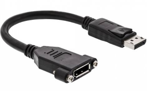 InLine® DisplayPort Adapterkabel, DisplayPort Stecker auf Einbaubuchse, 0,2m-4