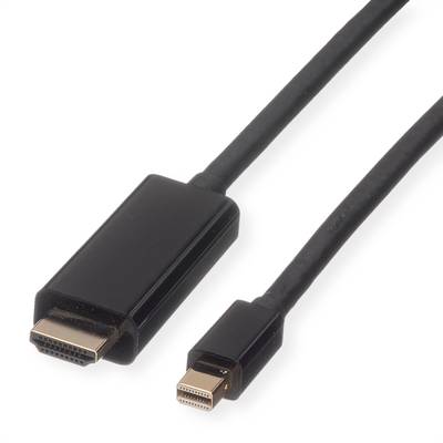 Roline Mini-DisplayPort / HDMI Adapterkabel Mini DisplayPort Stecker, HDMI-A Stecker 2.00 m Schwarz 11.04.5796 Geschirmt