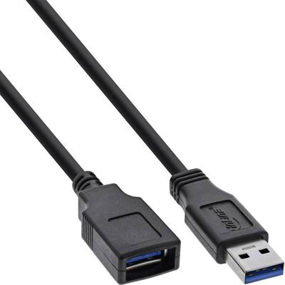 InLine® USB 3.0 Verlängerung, St/Bu Typ A, schwarz, 200cm