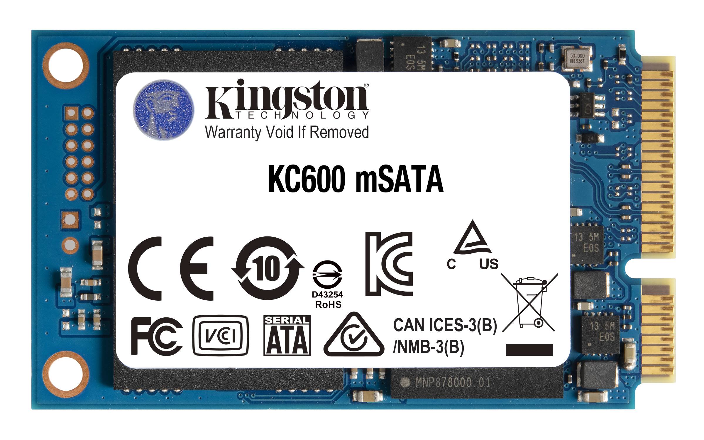 Kingston 256 GB Interne mSATA SSD SATA 6 Gb/s Retail SKC600MS/256G-2