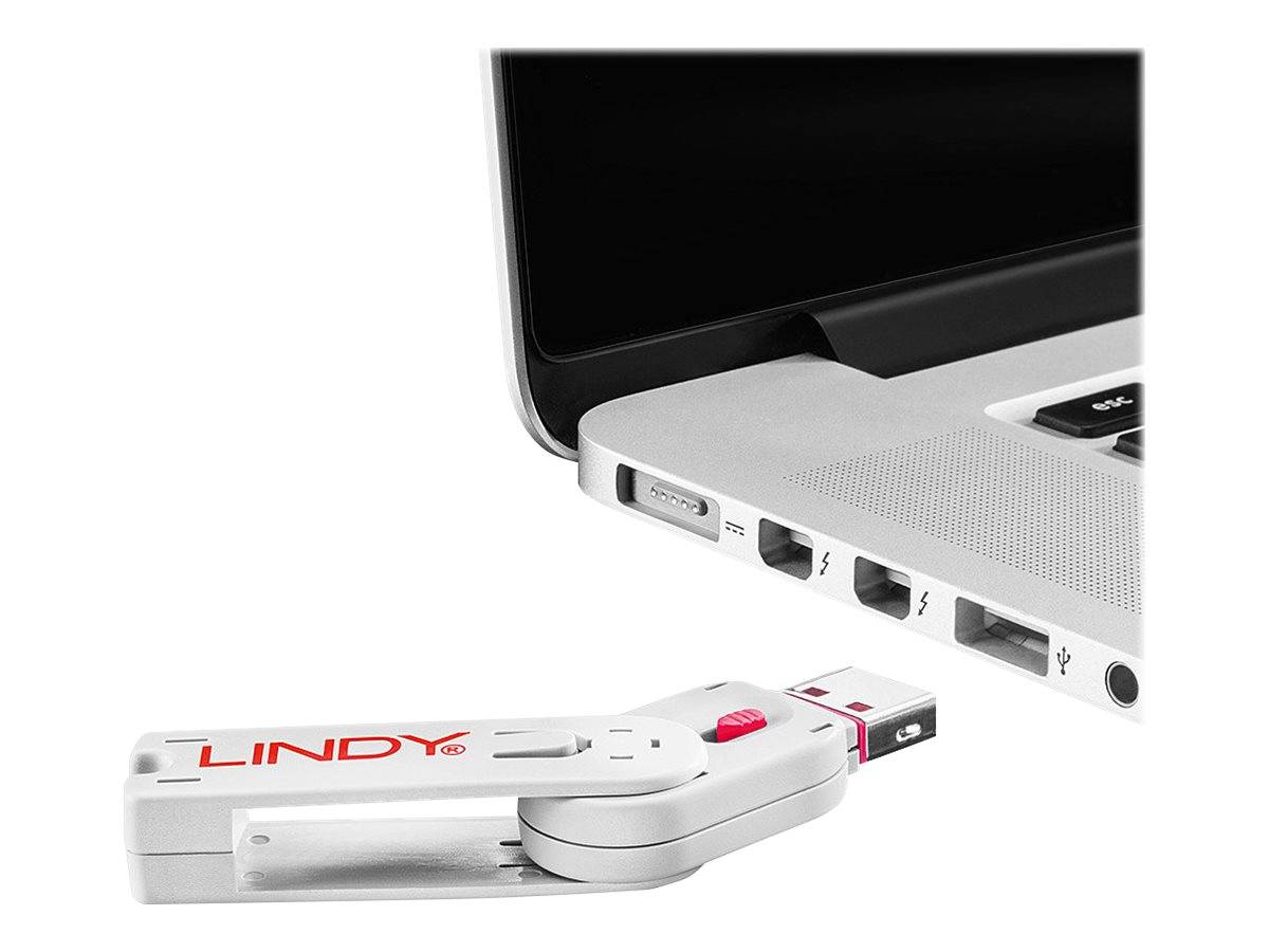 Lindy USB Port Blocker - USB-Portblocker - pink (Packung mit 4)-1