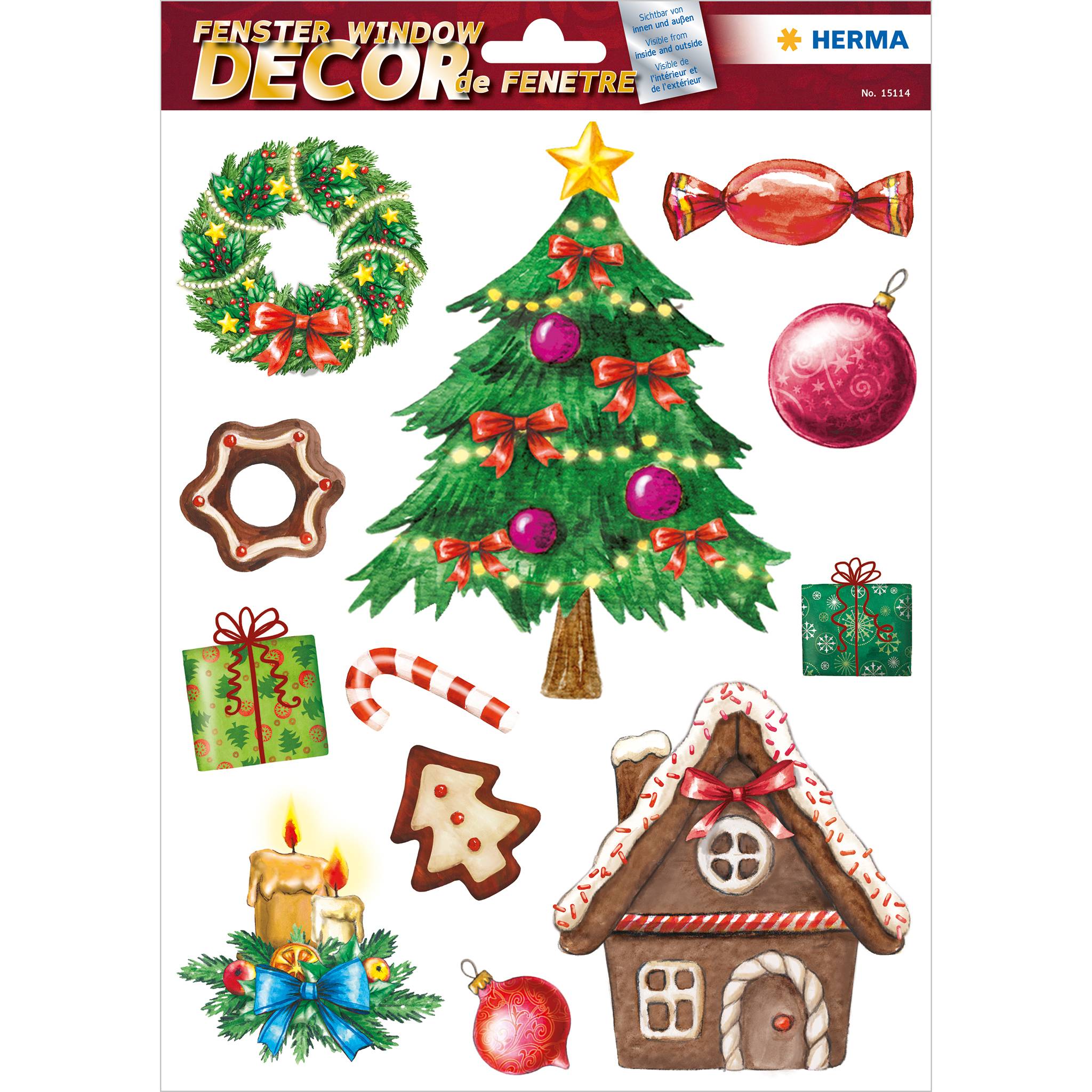 HERMA 15548, Mehrfarbig, Entfernbar, Fenster, Junge/Mädchen, Weihnachten, Polybag-2