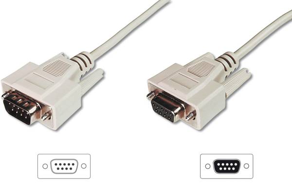 DIGITUS - Datatransfer Verlängerungskabel, D-Sub9/St - D-Sub9/Bu