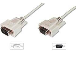 DIGITUS - Datatransfer Verlängerungskabel, D-Sub9/St - D-Sub9/Bu-3