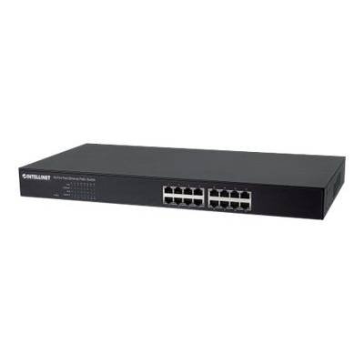 Intellinet 16-Port Fast Ethernet PoE+ Switch, 16 x PoE IEEE 802.3at/af Power-over-Ethernet (PoE+/PoE)