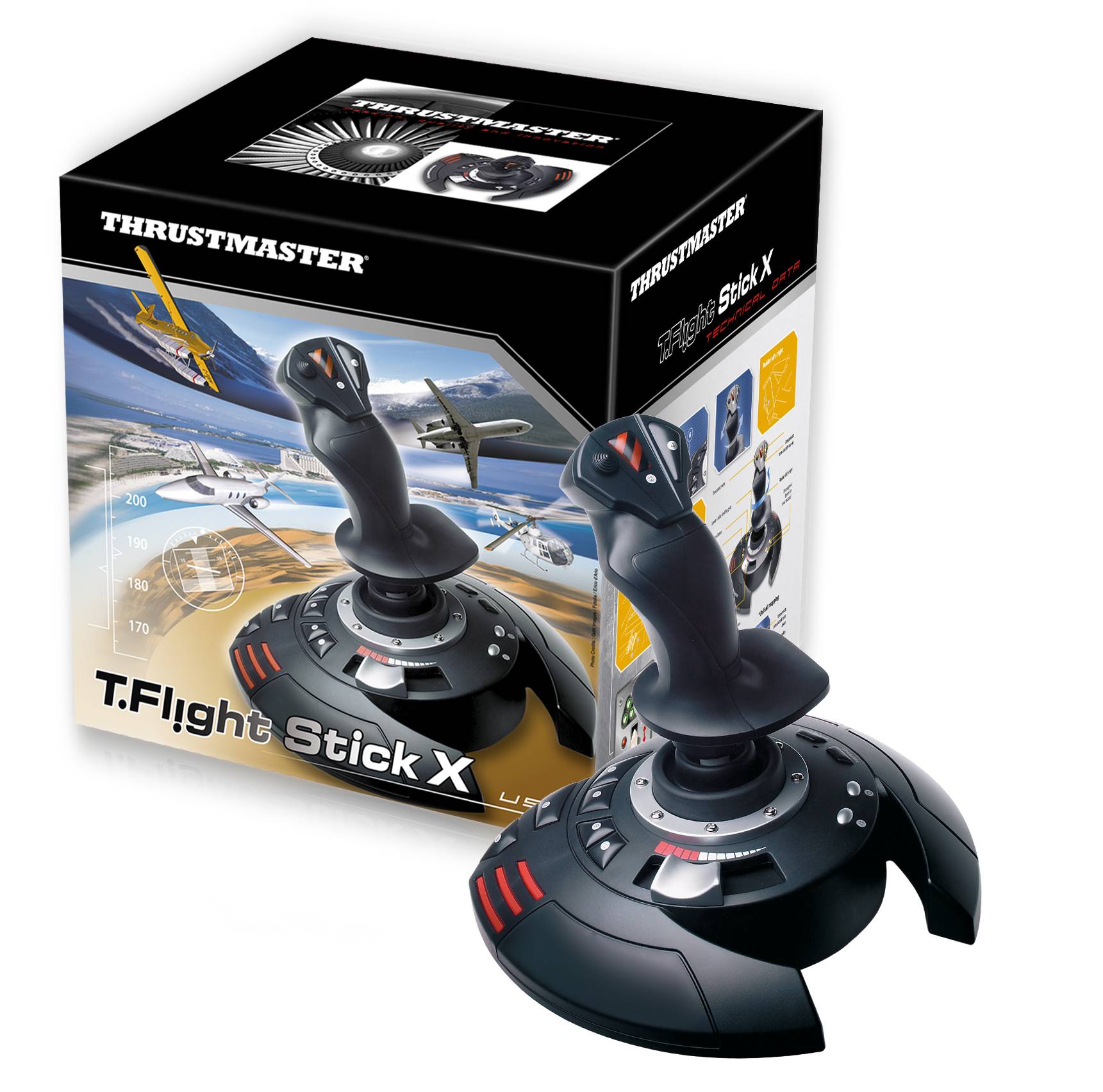 Thrustmaster T-Flight Stick X Flugsimulator-Joystick USB PC, PlayStation 3 Schwarz-3