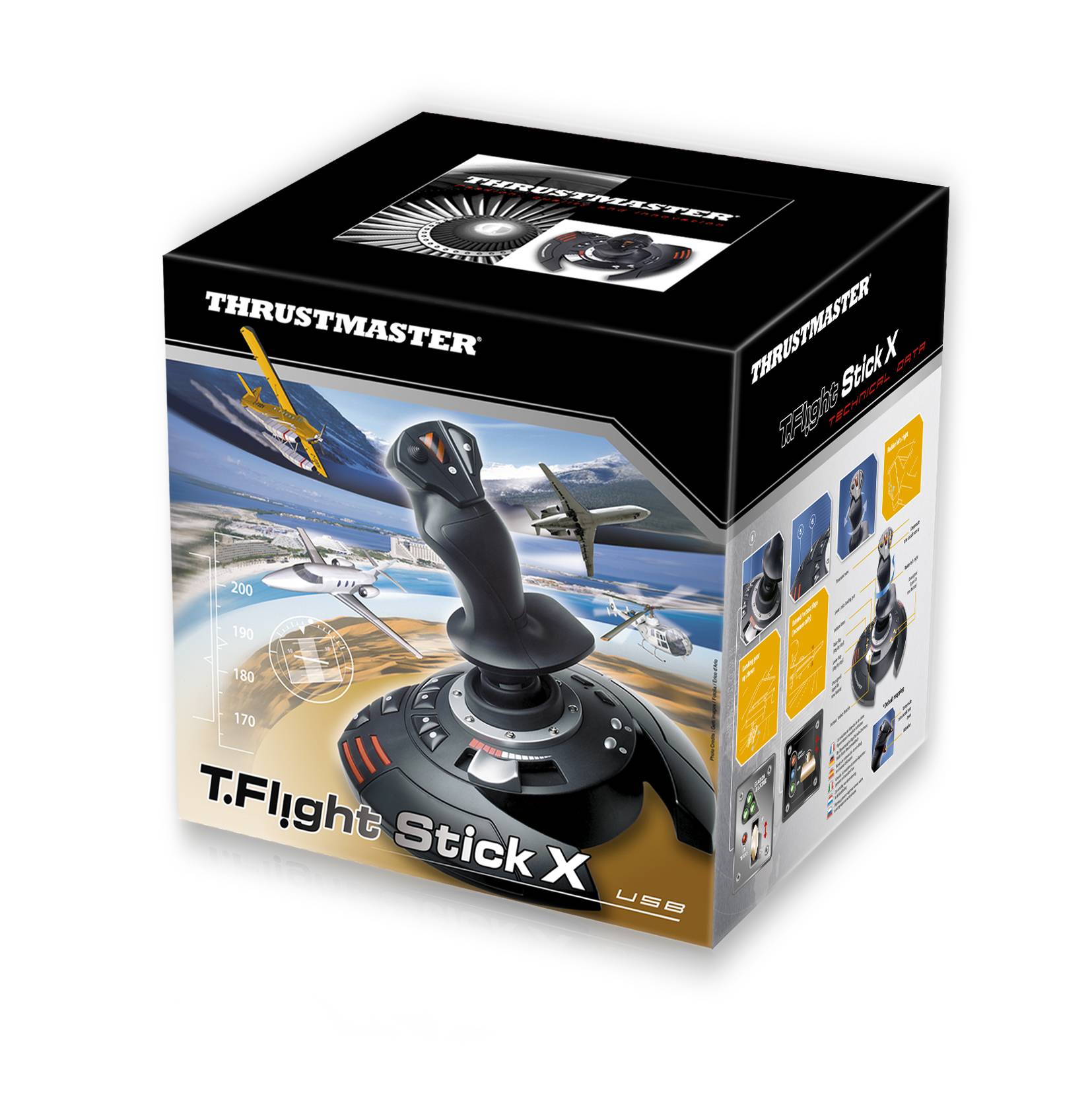 Thrustmaster T-Flight Stick X Flugsimulator-Joystick USB PC, PlayStation 3 Schwarz-4