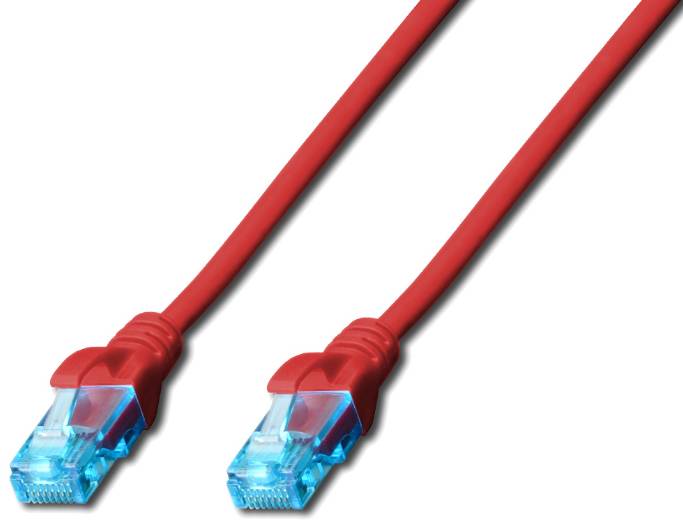 Digitus DK-1512-030/R RJ45 Patchkabel CAT 5e U/UTP 3.00 m Rot verdrillte Paare 1 St.-2