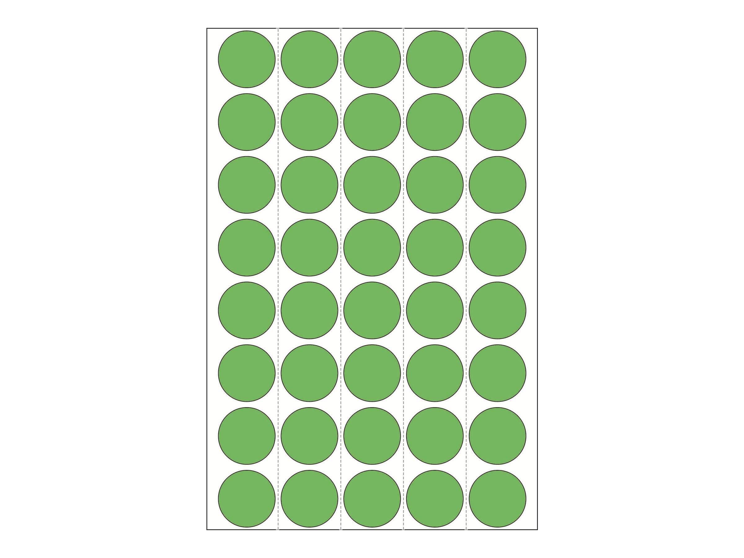 HERMA - Papier - permanenter Klebstoff - grün - 19 mm rund 1280 Etikett(en) (32 Bogen x 40)-1