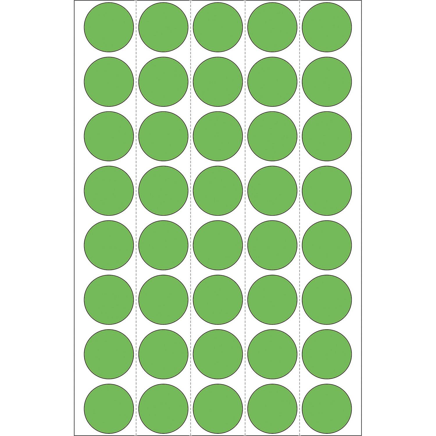 HERMA - Papier - permanenter Klebstoff - grün - 19 mm rund 1280 Etikett(en) (32 Bogen x 40)-3