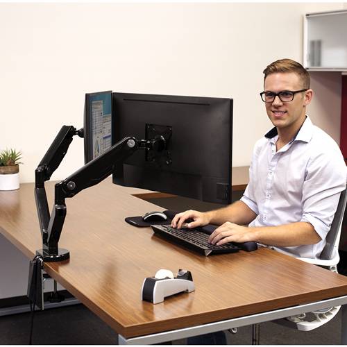 Fellowes Platinum Series Dual Monitor Arm - Befestigungskit für 2 Monitore (einstellbarer Arm)-4